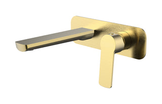 Brushed Brass Wall Basin/Bath Mixer