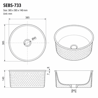 Round Doted Glossy Basin SEBS-A733