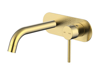 Brushed Brass Wall Basin/Bath Mixer