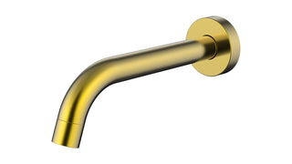 Brushed Brass Wall Basin Spout Mixer
