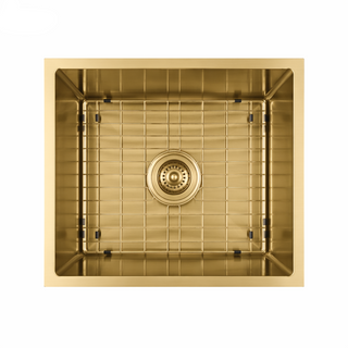 Logan 540x440x220 Brushed Gold Single Bowl Stainless Steel Kitchen Sink