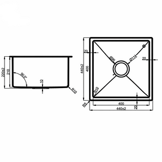 Soman 440x440x220 Satin Single Bowl Stainless Steel Sink