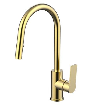 Brushed Gold Pull-Out Kitchen Mixer Brass