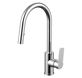Chrome Pull-Out Kitchen Mixer Brass