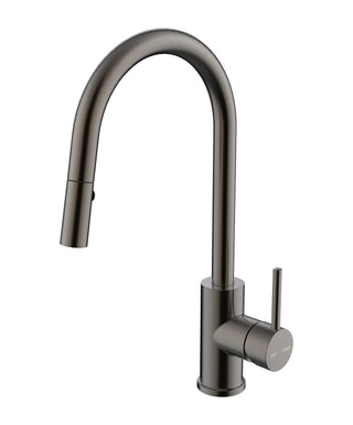 Gun Metal Pull-Out Kitchen Mixer Brass