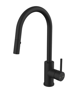 Matte Black Pull-Out Kitchen Mixer Brass