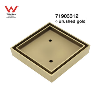 115mm Brushed Gold Tile Insert Floor Waste