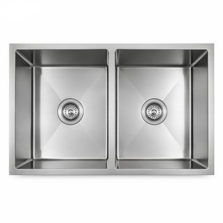Nala 760x440x220 Satin Double Bowl Stainless Steel Sink