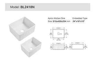 Farmhouse Fire Clay Butler Kitchen & Laundry Sink 61 x 46