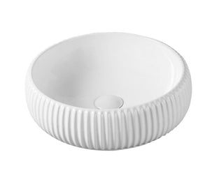 Gloss White Round Fluted Basin SEBS-A544