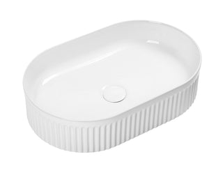 Gloss White Oval Fluted Basin SEBS-A721
