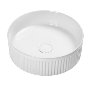 Gloss White Round Fluted Basin SEBS-A725