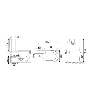 Windstorm Tornado Rimless Silent Flush Nano Glaze Two Piece Toilet