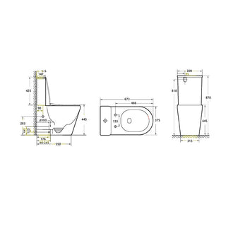 Typhoon Tornado Rimless Silent Flush Nano Glaze Two Piece Toilet
