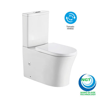 Spoleto Rimless Tornado Flushing Back To Wall Toilet Suite Nano Technology