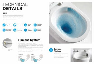 Spoleto Rimless Tornado Flushing Back To Wall Toilet Suite Nano Technology