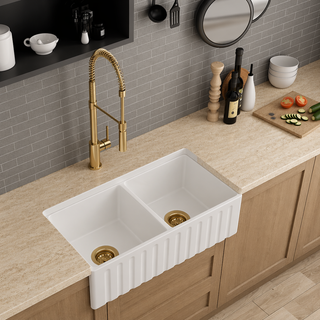 Flora 835x508x254mm Butler Farmhouse Kitchen Laundry Ceramic Kitchen Sink