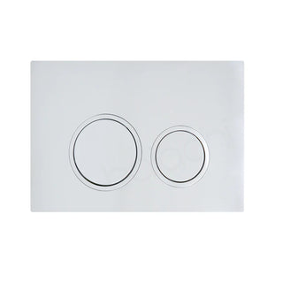 Round in-wall toilet dual flushing buttons chrome