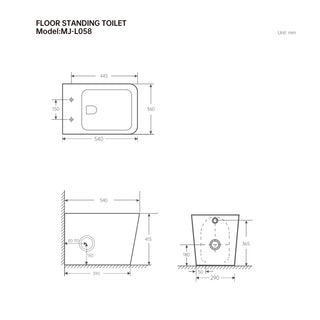 Wellington Rimless Wall Faced Floor Pan Toilet Suit