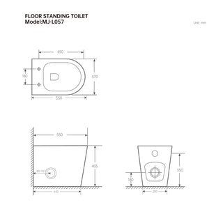 Sydney Rimless Wall Faced Floor Pan Toilet Suit