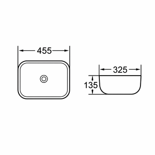 Rectangular Above Counter Basin Gloss K803
