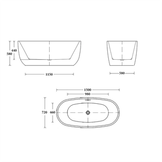 Paris Freestanding Bathtub 1500mm