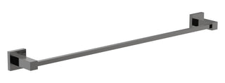Square Single Towel Rail 600mm Brass - Gun Metal