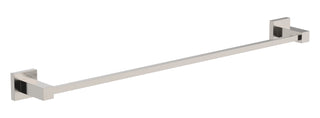 Square Single Towel Rail 600mm Brass - Brushed Nickel