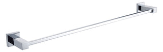 Square Single Towel Rail 600mm Brass - Chrome