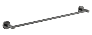 Round Single Towel Rail 600mm Brass - Gun Metal