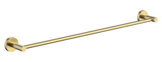 Round Single Towel Rail 600mm Brass - Brushed Brass
