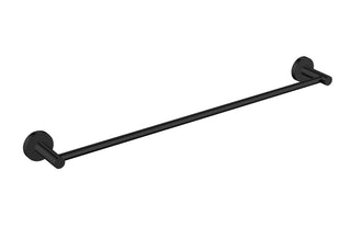 Round Single Towel Rail 600mm Brass - Matte Black