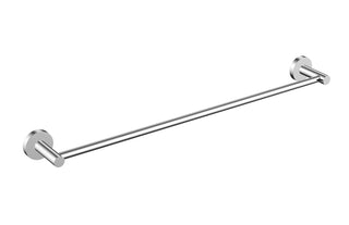 Round Single Towel Rail 600mm Brass - Chrome