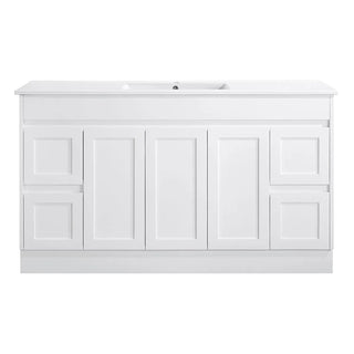 Quinn - MATTE White Hamptons Style Freestanding Vanity 1500mm