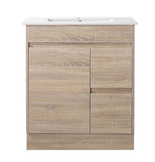 Tobi Freestanding Vanity 750mm Prime Oak/Natural Timber Right/Left Drawers SY05-750