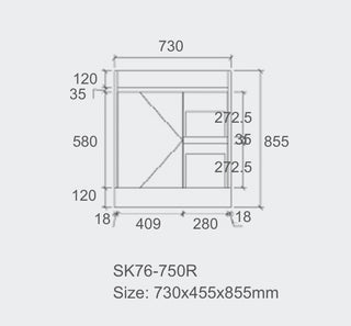 Quinn - MATTE White Hamptons Style Freestanding Vanity 750mm