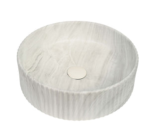 Round Fluted Marble-Look Countertop Basin A545-P373M
