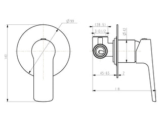 Shower Mixer Brushed Nickel Flora Series 03