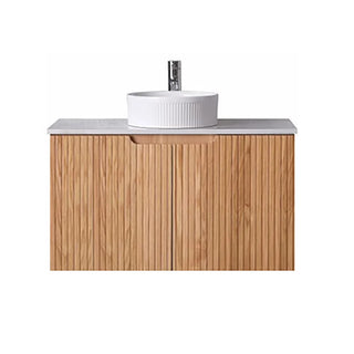 Duplex - Rosewood Fluted Wall Hung Vanity 900mm