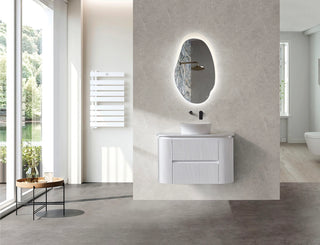 Bristol - Matte White Fluted Curved Wall Hung Vanity 900