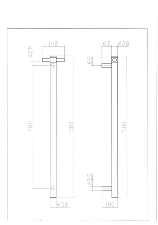 Single Bar Heated Towel Rail Brushed Nickel